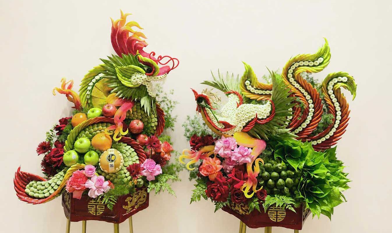 Mâm Quả Rồng Phụng Cần Đước Đẹp | Shop Hoa Kiều Trinh Long An