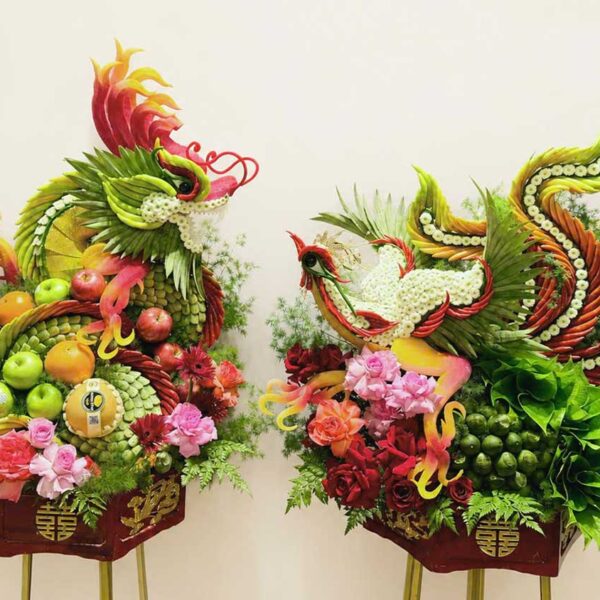 Mâm Quả Rồng Phụng Cần Đước Đẹp | Shop Hoa Kiều Trinh Long An