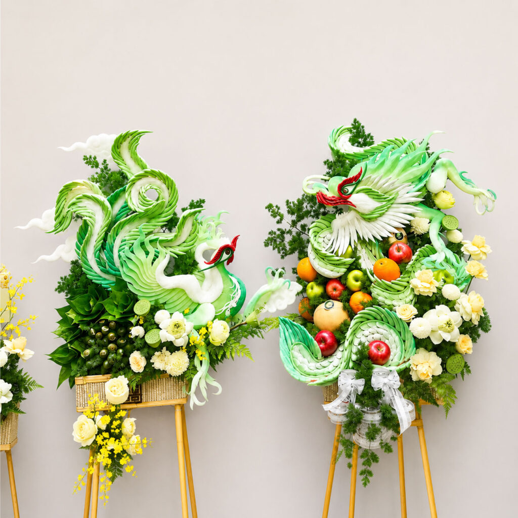 Đặt Mâm Quả Rồng Phụng Cưới Hỏi Cần Đước Uy Tín